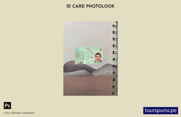 listo para imprimir plantilla frontal de aspecto fotográfico de tarjeta de id 18